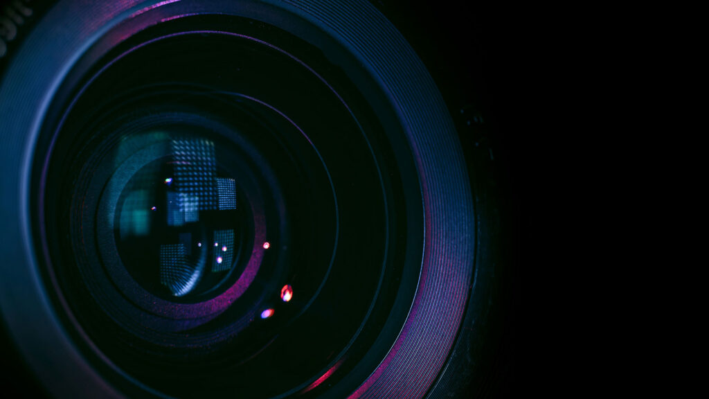 Close up of a camera lens