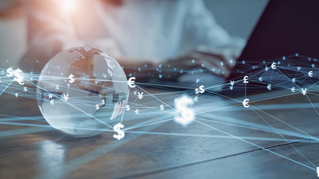 Financial technology concept, fintech and online banking