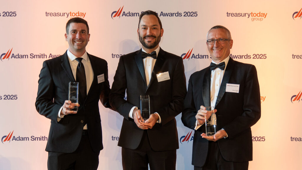 Photo of Stephen Kradzinski, J.P. Morgan, Hugo Rivera, Celanese Corporation and Steven Smith, HSBC.